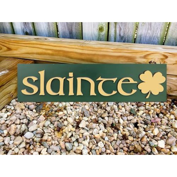 Rustic Wooden Signs Slainte Cheers Irish Sign Welcome cheers drinking Wood Sign Pub Sign Wall Art Decor Kitchen Cafe Pub Decor Gift 6x16 INCH