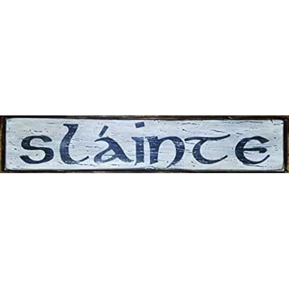 Rustic Wooden Signs Slainte Cheers Irish Sign Welcome cheers drinking Wood Sign Wall Art Decor Kitchen Cafe Pub Decor Gift 4x16 INCH