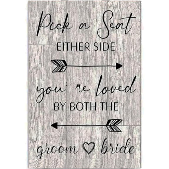 Rustic Wooden Signs Vintage Pick A Seat Not A Side Sign Rustic Wedding Decor Country Wedding Sign Kitchen Cafe Pub Decor, Wood wal Art, Rustic Wood Decor Gift12x8 INCH