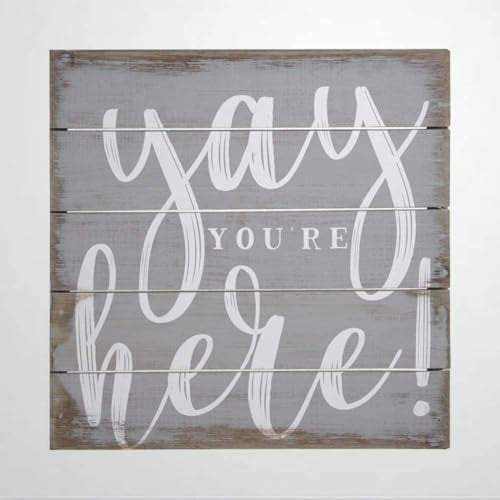 Rustic Wooden Signs Yay You're Here Sign Wall Art Decor Kitchen Cafe Pub Decor Gift 8x12 INCH