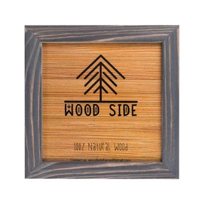 Rustic Wooden Square Picture Frame 12x12-100% Natural Solid Eco Distressed Wood for Wall Mounting Photo Frame - Grey