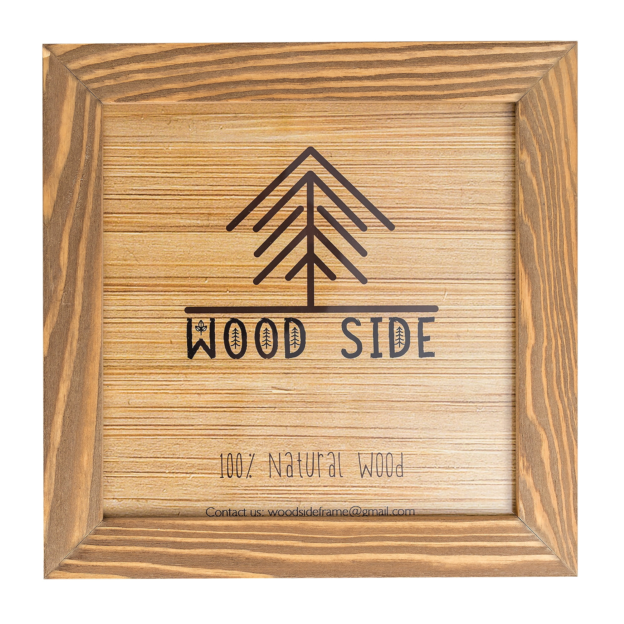 Rustic Wooden Square Picture Frame 12x12 Inch 100 Natural Solid Eco