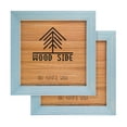 thumbnail image 1 of Rustic Wooden Square Picture Frames 8x8 - Set of 2 -100% Natural Eco Distressed Wood with Real Glass for Wall Mounting and Tabletop Photo Frame - Blue, 1 of 7
