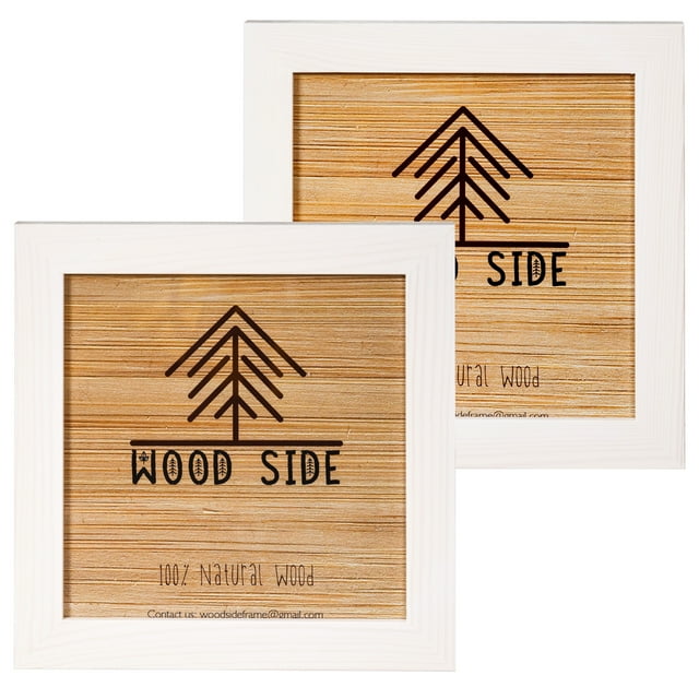 Rustic Wooden Square Picture Frames 8x8 Set of 2 100 Natural Solid