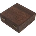 Rustic Wooden Storage Box with Hinged Lid and Lock, Small Square ...