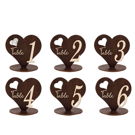 Rustic Wooden Table Signs Set - 3D Solid Design for Weddings, Parties, and Graduations - Available in 6, 10, 15, 20, 25, or 30 Pieces