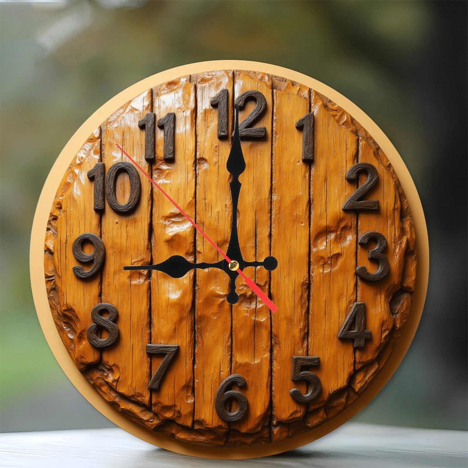 Rustic Wooden Wall Clock Farmhouse Decor Home Vintage Style 10-Inch ...