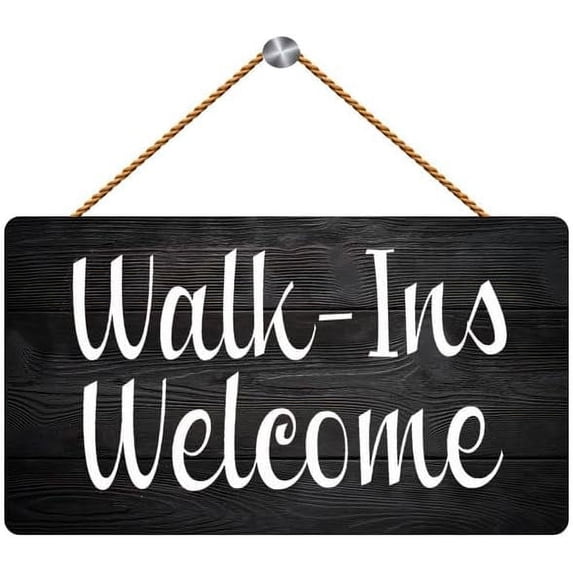 Rustic Wooden Wall Plaque Walk-Ins Welcome Wood Sign Office Business SalonHanging Wood Sign Rustic Vintage Wood Sign Decorations for Living Room Bedroom Wedding 5x10 Inch