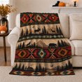 thumbnail image 1 of Rustic Woodland Adventure Featuring Wildlife, Peaceful Mountain Lake Scene, Warm Flannel Blanket for Cabin and Lodge, Outdoor Lovers Camping Gift, Artistic Home Decor, 1 of 9