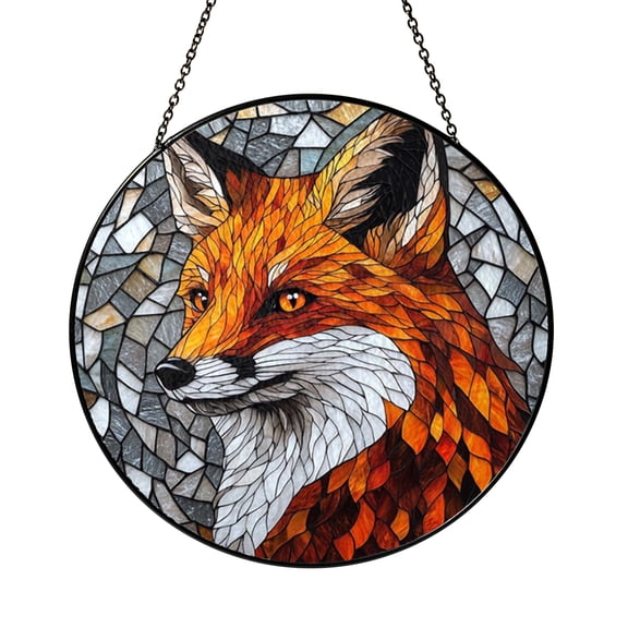 Rustic Woodland Window Decor – Fox Glass Suncatcher