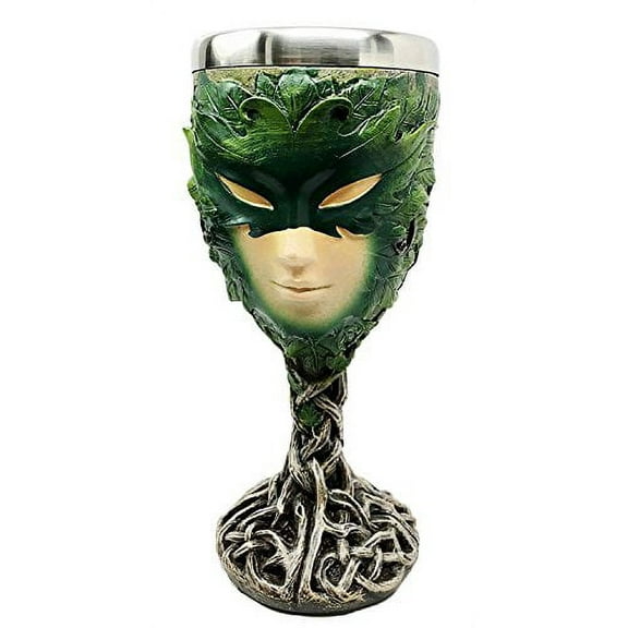 Rustic Woods Willow Forest Spirit Greenman Lady Wine Goblet Chalice Greenlady Home Decor Figurine