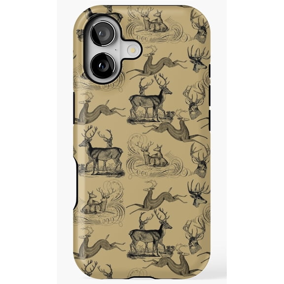 Rustic Woodsy Vintage Deer Outdoors Nature Pattern Phone Case for iPhone 11 12 13 14 15 16 17 Pro Max