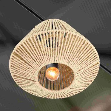 DOITOOL 3-Pack Rattan Pendant Lamp Shade – Woven Imitation Hemp Rope Basket Chandelier Cover For Home, Restaurant, Teahouse