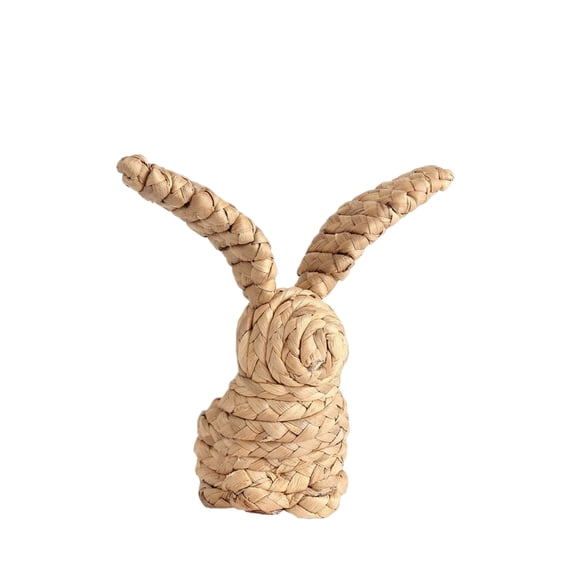 Rustic Woven Rattan Rabbit Decoration, 2026 Easter Grass Woven Rabbit Figurine for Table Centerpiece, Handmade Spring Embellishment for Farmhouse Mantel & Shelf(B)
