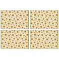 thumbnail image 1 of Rustic Yellow Sunflower Boho Placemats Set of 4, 12x18 Inch Vintage Floral Table Mats with Bees and Butterflies, Washable Farmhouse Linen Dining Decor, Country Bloom for Autumn Summer, 1 of 6