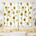 thumbnail image 1 of Rustic Yellow Sunflower Kitchen Curtains Farmhouse Flower Small Window Treatment Floral Autumn Cafe Short Window Curtains for Bathroom Dining Room Summer Tier Treatment Drapes 27.5x39 inch, 1 of 6