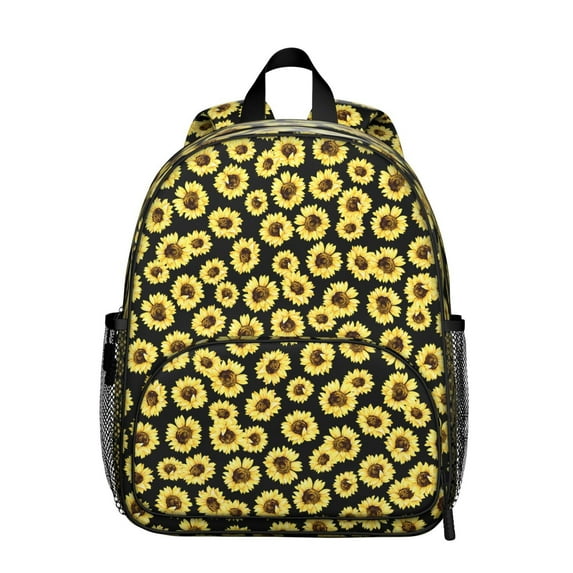 Rustic Yellow Sunflower Students Backpack - Vintage Boho Floral and Bee Design with Comfortable Adjustable Straps, Lightweight Water-Repellent School Bag