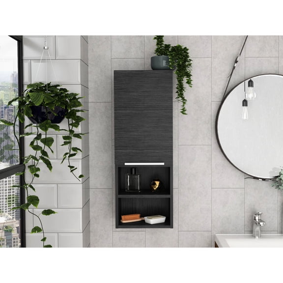 Single Door, Smokey Oak - Easy Access to Hidden Storage