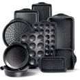thumbnail image 1 of Rustic kitchen non-stick stackable baking set - durable, easy release baking set, black, 10 pieces, 1 of 4