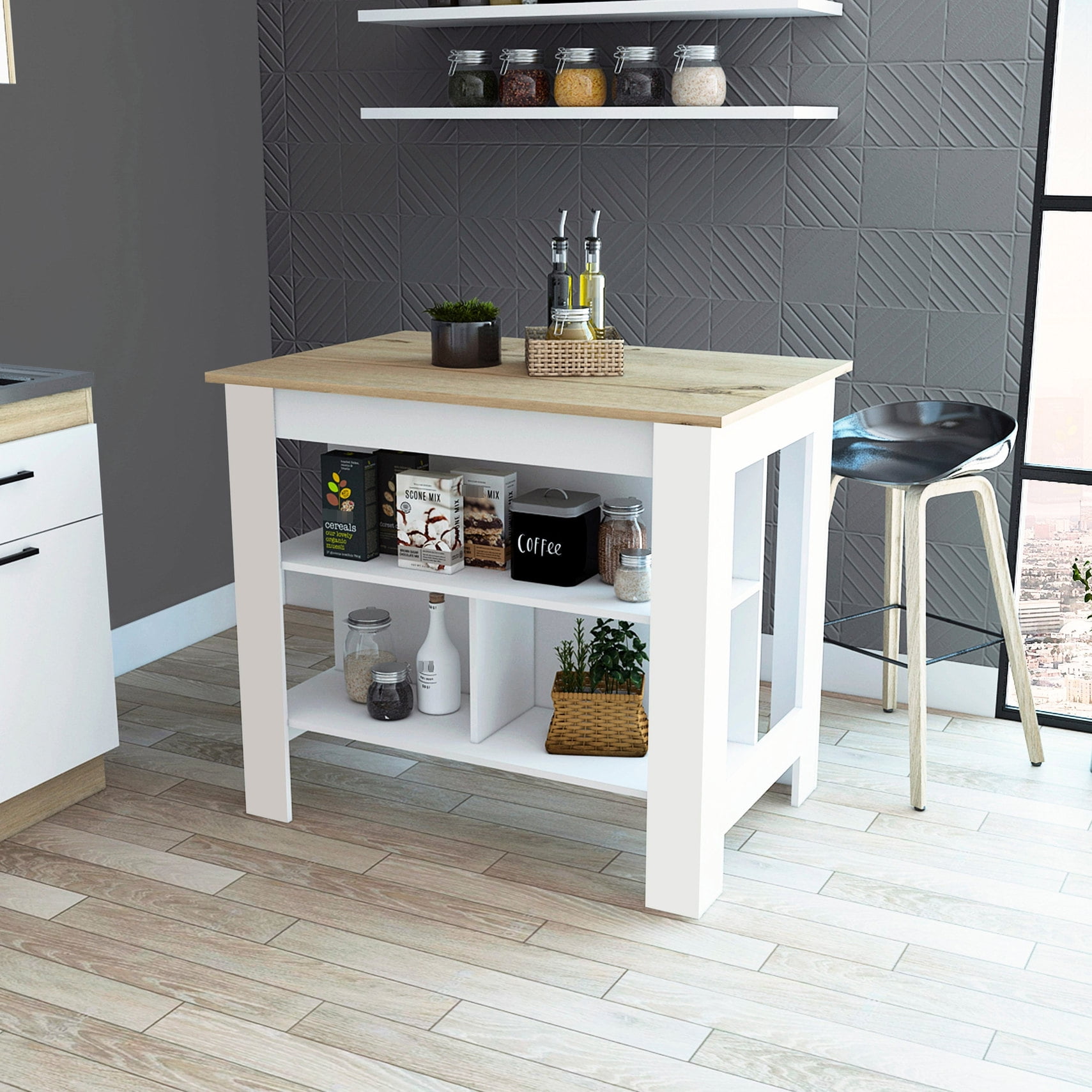Rustic look | Brings a warm and cozy feel to the kitchen | Creates a ...