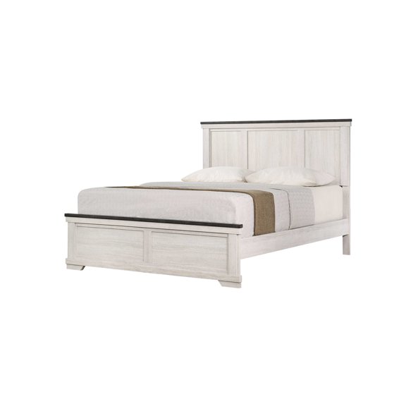 Rustic panel bed with easy - clean headboard | Improve bedroom aesthetics