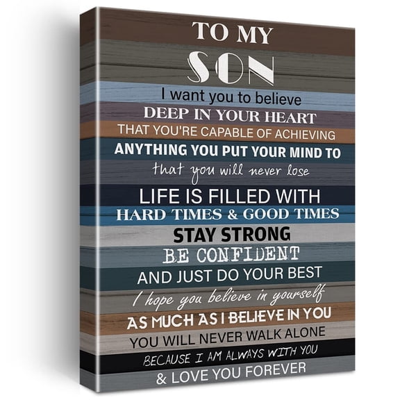Rustic to My Son Love You Forever Quote Canvas Wall Art Positive Son Gift Poster Picture Artwork for Home Decor poster