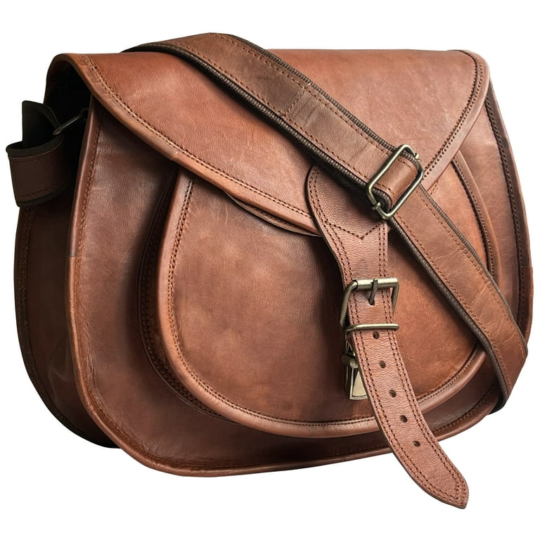 Rustic leather shop crossbody bag