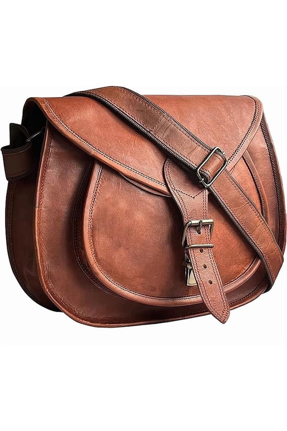 13" Genuine Leather Handmade Crossbody Sling Handbag for Ladies