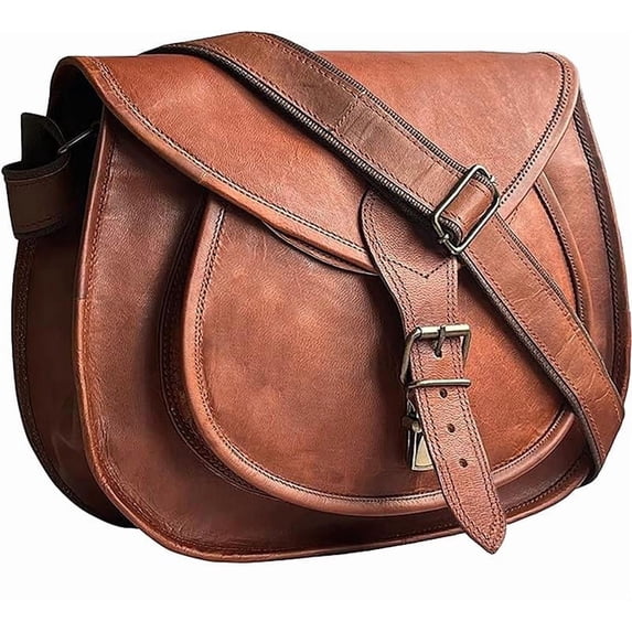 Rustic town 13" Genuine Leather Handmade Crossbody Sling Handbag for Ladies