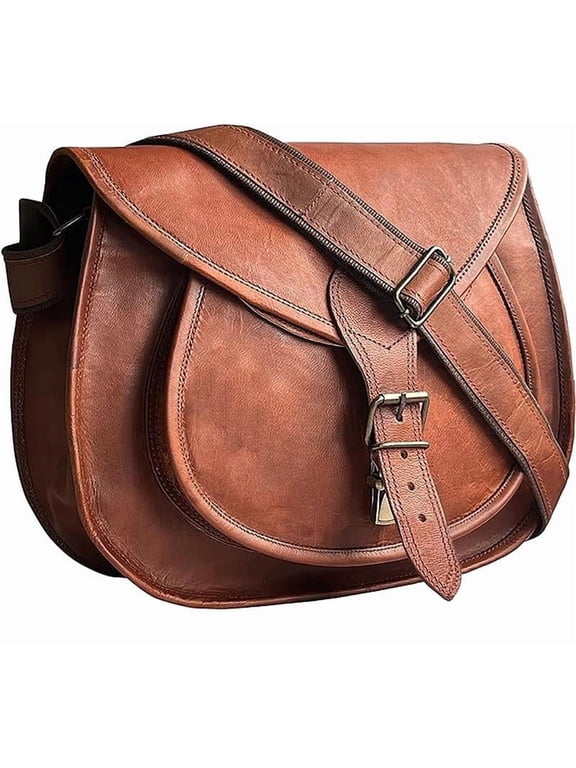 13" Genuine Leather Handmade Crossbody Sling Handbag for Ladies