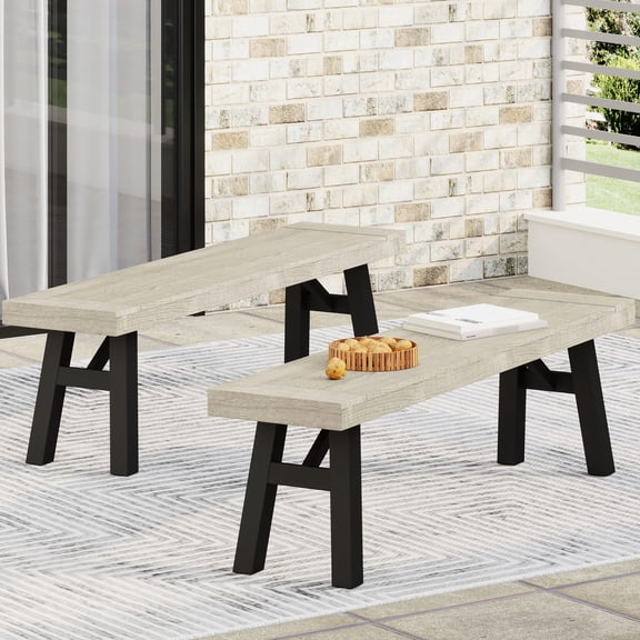 RusticBench | Slat Panel Seating for a Classic Look | Acacia Wood Construction | Resists Wear and Tear