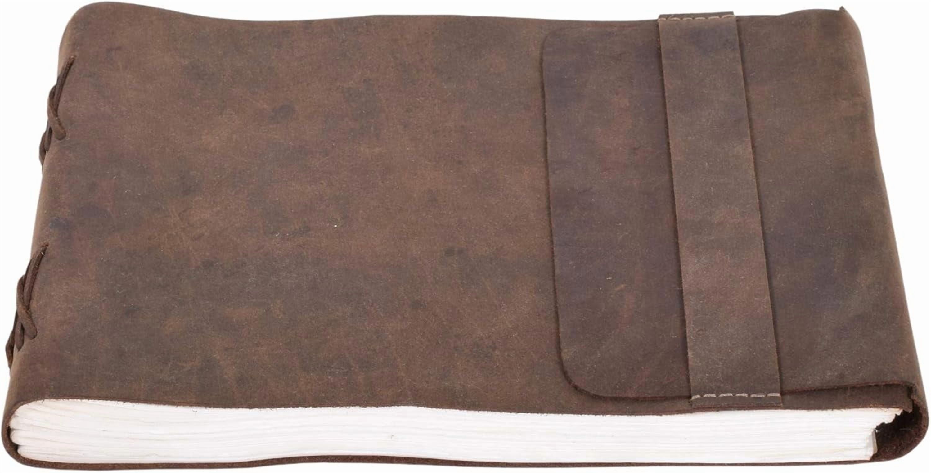 RusticVintage 200 Pages Cow Furr Leather Diary Drawing Daily Travel Diary, Handmade Writing Notebook, Quality Unlined Blank Cream Paper, Art Sketchbook Genuine Leather Journal
