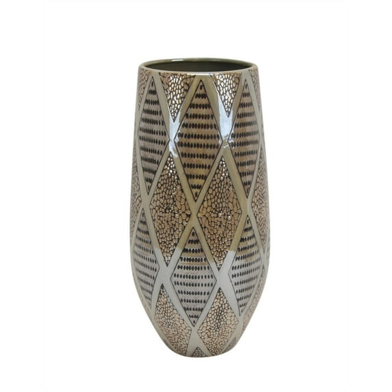 Rustically Charmed Decorative Ceramic Vase, Brown