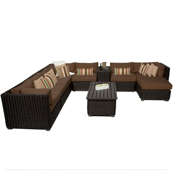Rustico 10 Piece Outdoor Wicker Patio Furniture Set 10b