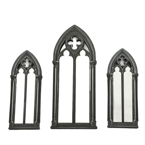 Rustics Arched Window Frame Hanging Panes Wall Decors Wooden Cathedral Window Frame for Wall Art Decors Christmas