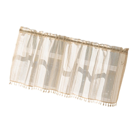 Rustics Burlap Rod Pocket Curtain Valance for Small Window in Bathroom, Laundry Room, or Coffee Shop