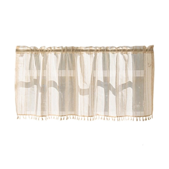 Rustics Burlap Rod Pocket Curtain Valance for Small Window in Bathroom, Laundry Room, or Coffee Shop