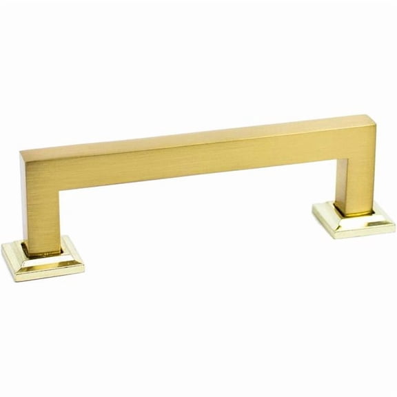 Rusticware 994SB 4 in. Modern Center-to-Center Square Door Pull - Satin Brass