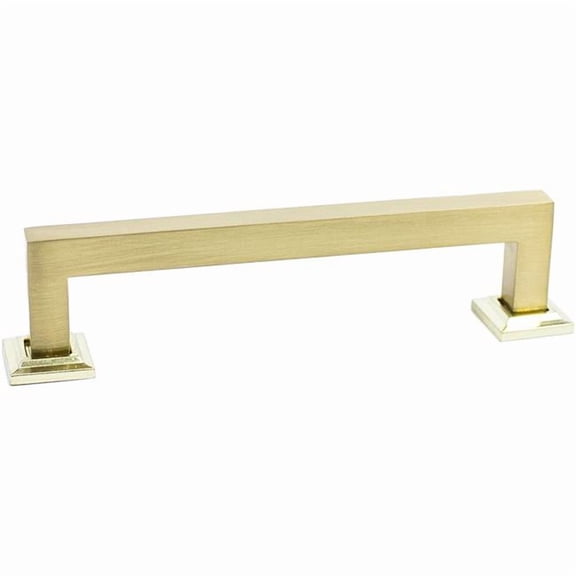 Rusticware 995SB 5 in. Center-to-Center Modern Square Cabinet Door Pull - Satin Brass