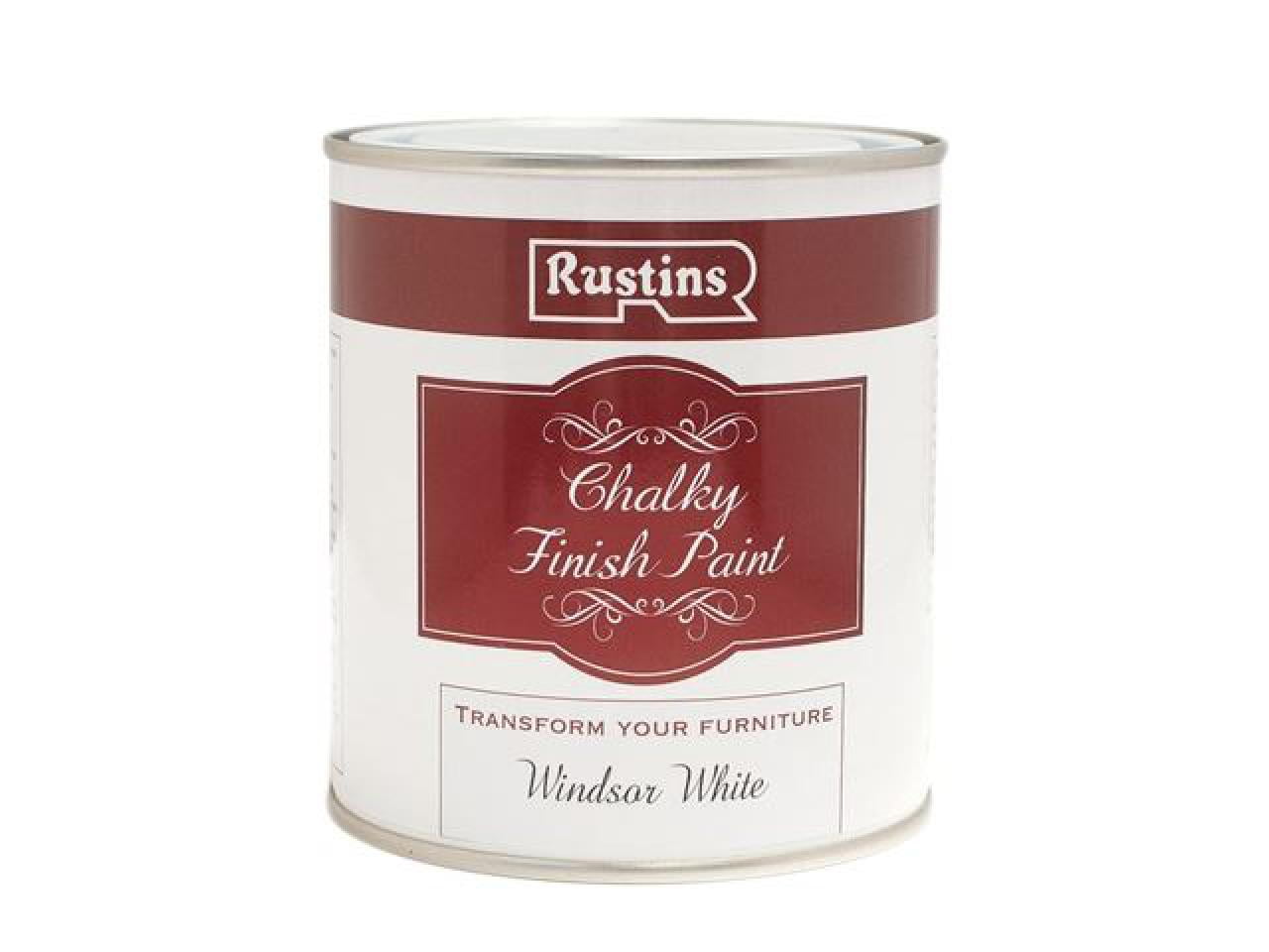 Rustins - Chalky Finish Paint Windsor White 500ml