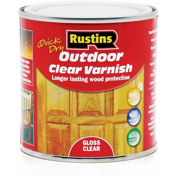 Rustins Quick Dry Outdoor Clear Varnish 250ml Gloss