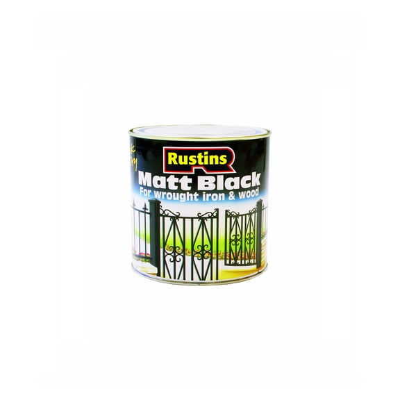 Rustins - Matt Black Paint Quick Drying 250ml