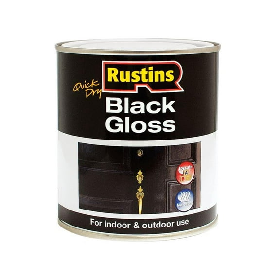 Rustins - Quick Dry Black Gloss 500ml