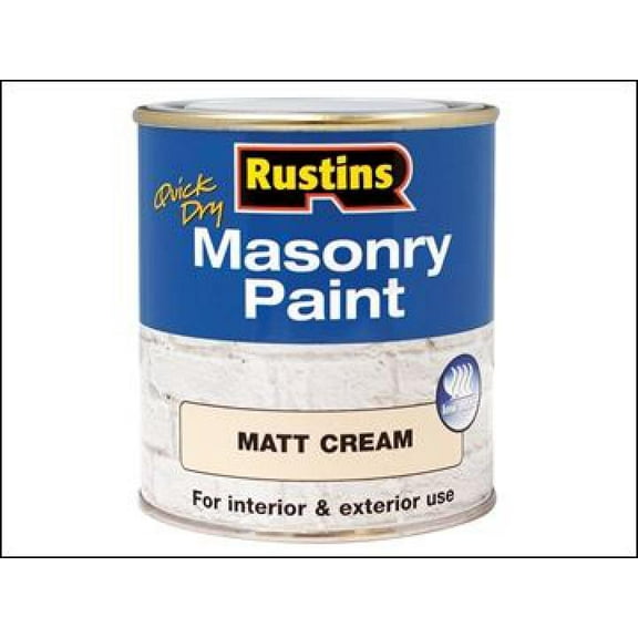 Rustins - Quick Dry Masonry Paint Matt Cream 500ml