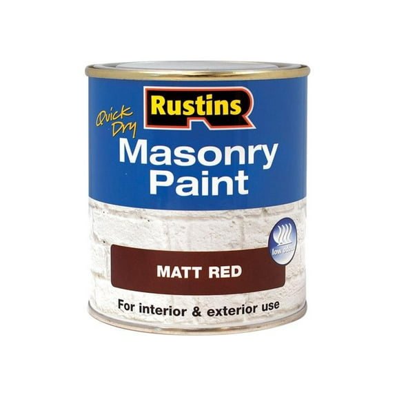 Rustins - Quick Dry Masonry Paint Matt Red 250ml