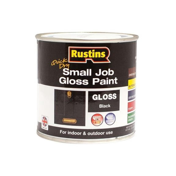 Rustins - Quick Dry Small Job Gloss Paint Black 250ml