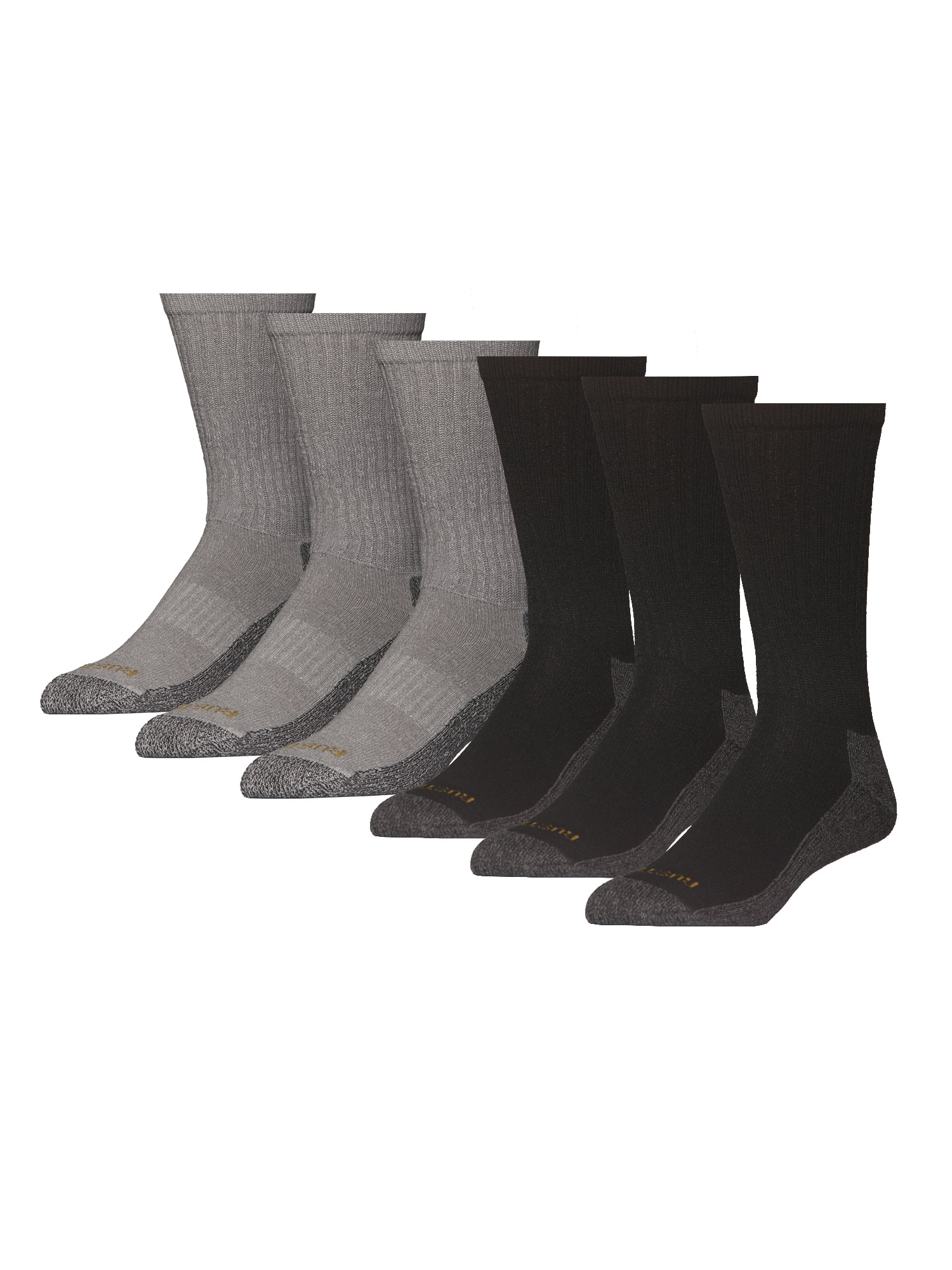 Rustler Men's Socks, Active Crew Socks for Men, 10-13, White/Grey Heather, 3-Pack