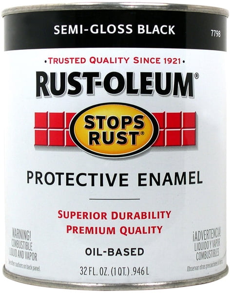 Rust-Oleum Stops Rust Indoor and Outdoor Semi-Gloss Black Oil-Based Protective Paint 1 qt