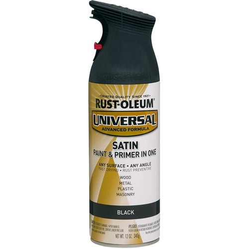 Black Rust Oleum Universal All Surface Interior Exterior Satin Spray Paint 12 oz Walmart