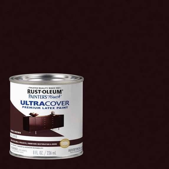 Rustoleum 1977-730 1/2 Pint Kona Brown Gloss Painter's Touch Latex Paint